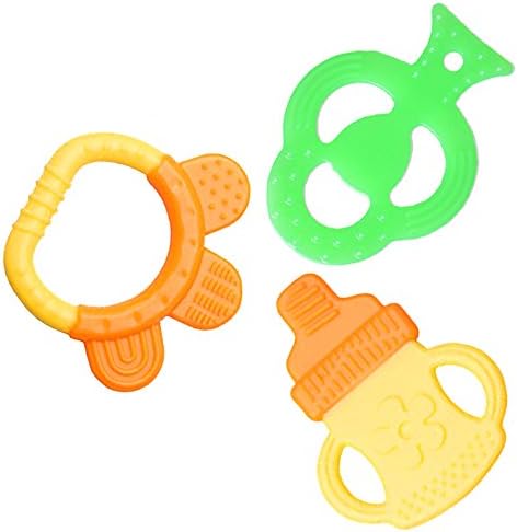 Microcosm Baby Teething Relief Toys With Silicone FDA Approved BPA Free Baby Teether Toys- 100% Safe for Babies, Infants, Toddlers (3 Pack)