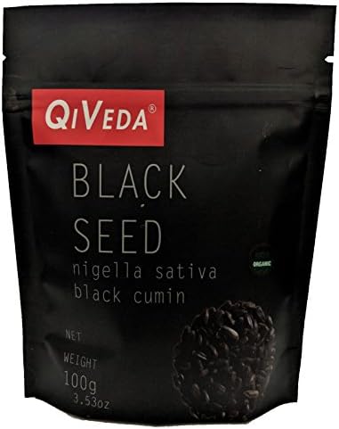 QiVeda Black Seed (Nigella Sativa) [Black Cumin] | USDA Organic | 100 gram (3.53 oz)
