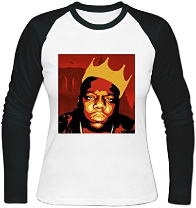 Notorious BIG Biggie Crown Baseball T Shirts For Womens L White