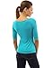 PattyBoutik Women's Twisted Cross Keyhole 3/4 Sleeve Knit Top (Turquoise M)