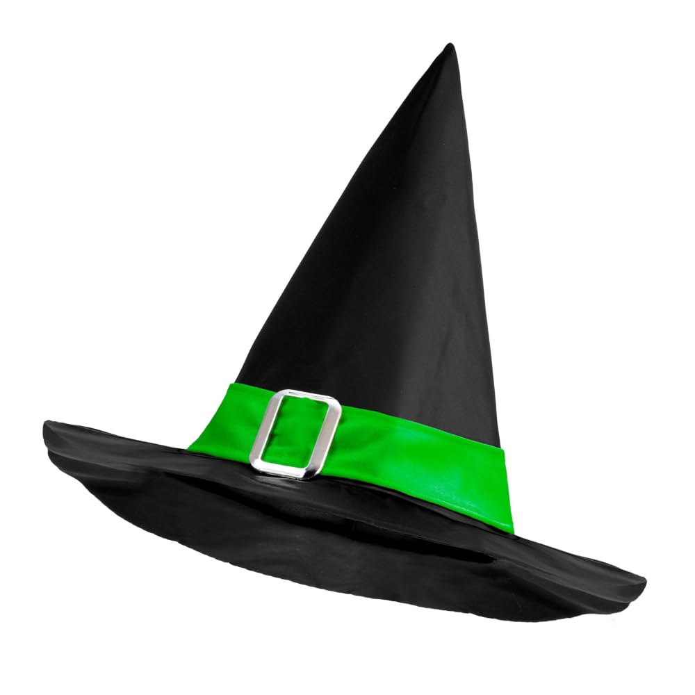 CARTOON Witch Hat with Green Headband Halloween Fancy Dress Accessory