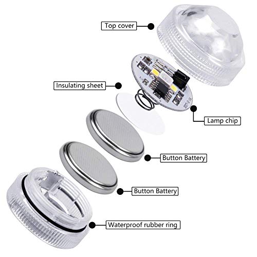 HOOFUN Underwter Submersible LED Lights for vase Fish Tank,with Remote Control Battery Operated Aquarium Light,Best Party Decor Lights for of Tub,Pond,Fountain,Waterfall,Aquarium,Vase Base (10pack)