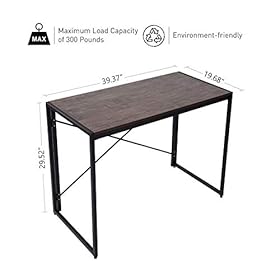 Home Office Laptop Desk 39" Folding Computer Desk for Small Place Modern Simple Work Table with Hook Study Writing Desk for Bedroom, Easy to Assemble 41 SJChW3gL