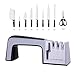 Tenghebao Knife Sharpener, Scissor Sharpener, 4 in 1 Diamond Coated & Fine Ceramic Rod Knife Shears and Scissors Sharpening SystemStainless Steel Blades made with Tungsen Steel and EZ Grip Handle