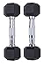 GYMENIST Set of 2 Hex Rubber Dumbbell with Metal Handles, Pair of 2 Heavy Dumbbell (5 Lb)