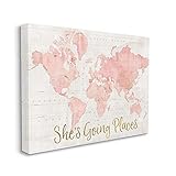 Stupell Industries She's Going Places Quote Pink
