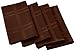 Cuisinart Easy Care Spill-Proof Formal Microfiber Fabric Dinner Napkin, 4-Pack, Brown