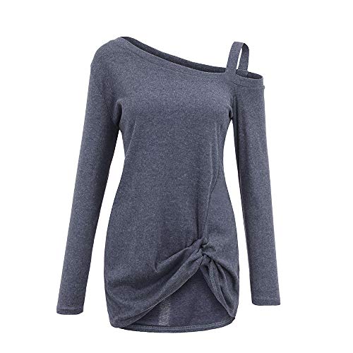 image for Clearance Forthery Womens Casual Cold Shoulder Long Sleeve Knot Side B