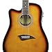 Kona K2LTSB Left-Handed Acoustic Electric Dreadnought Cutaway Guitar in Tobacco Sunburst Finish