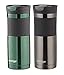 Contigo 20-Ounce SnapSeal Byron Travel Mug, Greyed Jade and Gunmetal - Leak Proof Coffee Mug -Vacuum Insulated - Maintains Temperature of All Drinks, Hot or Cold - Fits Most Car Cupholders - 2 Pack
