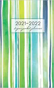 2 Year Pocket Planner 2021-2022: Line Brush Watercolor ...