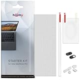 Homy Full Protection Kit for MacBook Pro 15 inch 2016-2017-2018-2019: Keyboard Cover Ultra-Thin TPU, Touch Bar Cover, Trackpad Protector, 2X Webcam Cover Slide, Dust Plugs Accessories for A1707 A1990