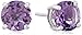 Amazon Collection Sterling Silver Round Amethyst Earrings
