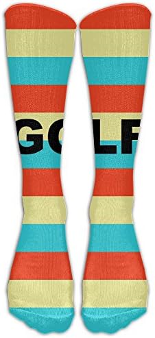 Womens Golf Colored Stripes Printed Sock Over Knee High Boots Girls Long Socks