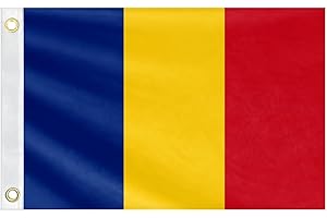 Double Sided Romania Boat Flag 12x18IN Romanians Marine Small Flag Bright Colors Fade Proof Nylon Truck Motorcycle Banner wit