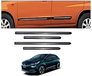 After Cars Tata Altroz Car Black Side Beading with Chrome Line Set of 4