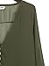 POSESHE Women's V-Neck Button Detail Dip Back Solid Blouse Top (Medium/US 6-8, Army Green)