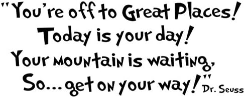 CiCy Dr seuss You're off to great places. Wall Vinyl Sticker Decals Quote Saying Decor Art Bedroom Design Mural