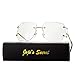 JOJO'S SECRET Oversized Square Sunglasses Metal Frame Flat Top Sunglasses JS009 (Gold/Transparent Red+Gold/Pink, 2.48)