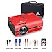 VANKYO Portable Projector, Support HD 1080P, Mini Projector with USB/SD/AV/HDMI/VGA Input. Come with Free Carrying Bag and HDMI Cable (3-Red)