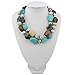Bocar 2 Layer Statement Chunky Beaded Fashion Necklace for Women Gifts (NK-10384-Aqua Sky)
