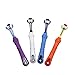 4 Pcs 3-Sided Pet Toothbrush Dog Toothbrushes for Brushing Dog's Teeth Best Dental Care for Dogs for Fresh Breath(Purple White Orange Blue)