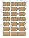 Mr-Label - 7 Types of Fancy Shape Brown Kraft Labels – A4 Sheet Permanent Adhesive Stickers for Inkjet and Laser Printer -Gift Decoration|Hand Craft|Bottles - 63.5 x 36.1 mm(2.5