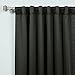 Best Home Fashion Thermal Insulated Blackout Curtains - Back Tab/ Rod Pocket - Black - 52