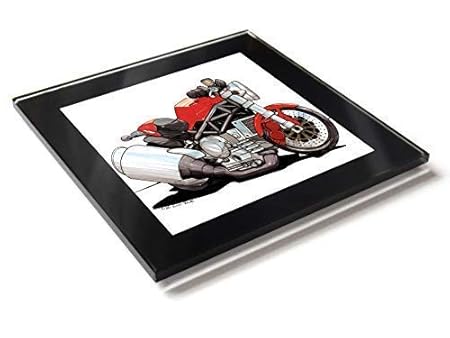 Koolart - Posavasos de cristal con caja de regalo para motocicleta ...