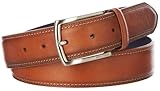 Nautica Mens Leather Feather Edge with Stitch Detail 1 3/8 Inch Belt