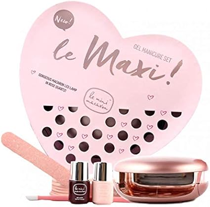 Le Mini Macaron Kit Maxi Macaron Coffret Manucure Et Pédicure Semi Permanent Lampe Led Rose Gold Séchage Rapide 2 Vernis à Ongles Nail Gel