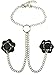 Hotspot Women's Leather Pasties With Attached Chain Collar