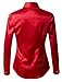 RK RUBY KARAT Womens Long Sleeve Satin Blouse with Cuffs
