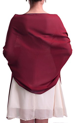 Alivila.Y Fashion Womens Chiffon Bridal Evening Scarf Shawl-Burgundy Chiffon