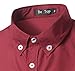 Mada Mens Casual Short Sleeve Dress Shirt Solid Color Slim Fit Shirts  Wine Red,Asian XX-Large/US Medium