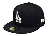 MLB Los Angeles Dodgers Black with White 59FIFTY Fitted Cap, 7