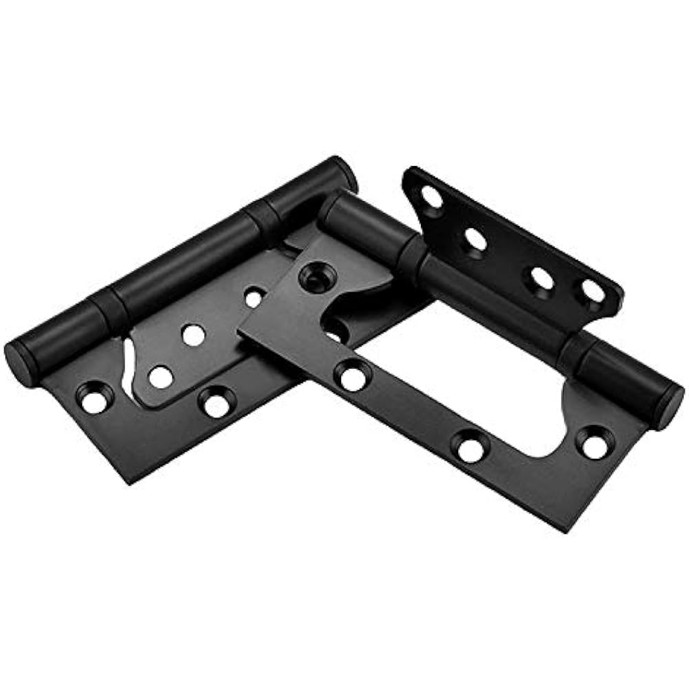 2Pcs Black Stainless Steel Hinges 4 X 4" NonMortise Mute Door For