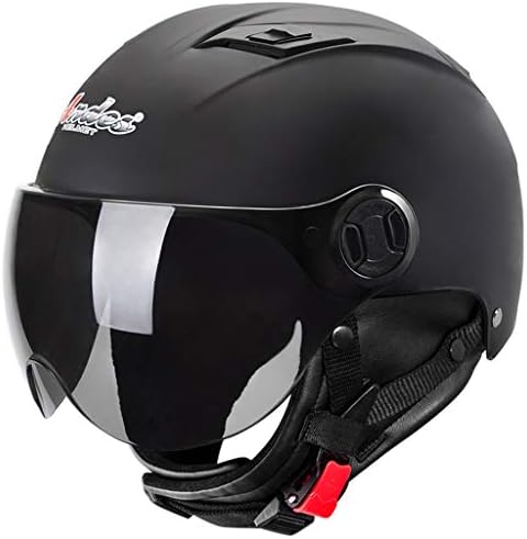 LTOOTA Men's and Women's Open Helmets, Detachable Sun Visor Goggles Suitable for Motorcycle Half Helmets Motorcycle Biker Cruiser Scooter Touring Helmet for Outdoor Security Protection,MatteBlackA,B