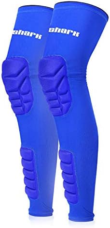 Honeycomb Knee Support Brace Pad Sports Safety Compression Socks Leg Sleeve Long Kneepads Legwarmers,Blue,M