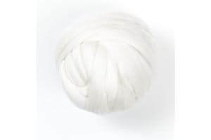 Kondoos Extra Fine Merino 8oz White Wool roving Best Wool Fiber for Needle Felting, Wet Felting, handcrafts and Spinning. (SFMerino, 8 oz)