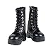 SODIAL(R) 1/4 BJD shoes boots top back zip top MSD DOD LUTS black