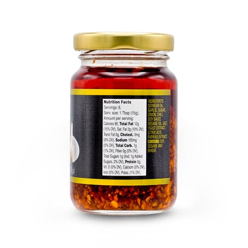 POLAR CRUNCHY GARLIC CHILI SAUCE 4.03OZ (PACK OF 1), EXTRA CRISPY CHILI OIL, SAVORY UMAMI TOPPING, GOOD ON EVERYTHING, GOURMET HOT SAUCE, SAVORY CONDIMENT, VEGAN FRIENDLY, GOURMET HOT SAUCE, NO MSG, CHILI CRISP