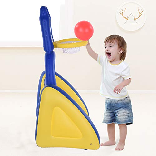 Bokeley Smart Shots Sports Center, 2-in-1 Children's Inflatable Basketball Football Rack Foldable Indoor Outdoor Toddler Toys Rack Kids' Entertainment (Multicolour)
