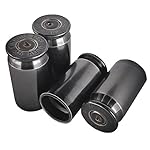 Real Bullet Valve Stem Caps Set of 4 Brass Custom Metallic Authentic Quality Polished Silver Chrome Bullet Easy Screw On Tire Covers Car Wheel Truck Caps (1 Set (4 CAPS), Black Chrome)