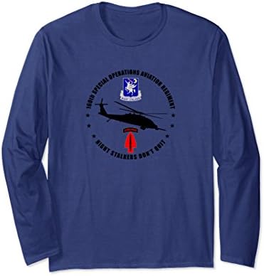Unisex 160th SOAR Night Stalkers Long Sleeve Tee 2XL Navy