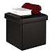 LANGRIA Folding Storage Ottoman Bench Foot Rest Stool,Faux Leather, 15X15 Inches, Espresso