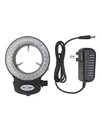 led 56 zk Negro Ajustable 56 LED Anillo Iluminador de luz para microscopio estéreo, Negro