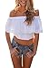 Creabygirls® Women's Cute Fashion Off-shoulder Lace Crop Top Blouse