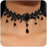 fxmimior Black Lace Tassels Choker Necklace - Boho Fashion Prom Dainty Sexy Body Chain