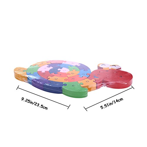 Wooden Blocks Jigsaw Puzzles丨SAFE, ECO-FRIENDLY, TWO SIDES - English Letter & Numbers Puzzles丨Good Preschool Educational Toys For Toddlers Kids Boys Girls,Christmas Gift Toys - M&H (Snail)